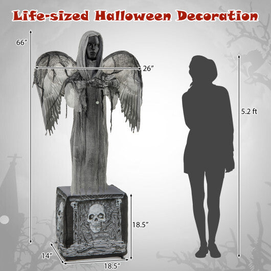 5.5ft Halloween Animatronic Decoration with Light Up Eyes and Shaking Wings LuxuryLifeWay Online Store