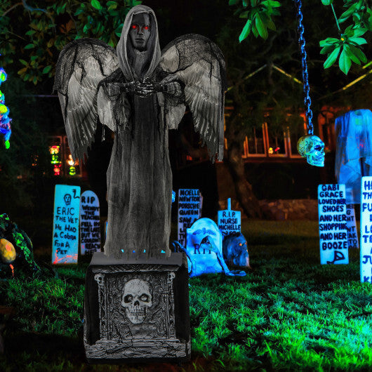 5.5ft Halloween Animatronic Decoration with Light Up Eyes and Shaking Wings LuxuryLifeWay Online Store