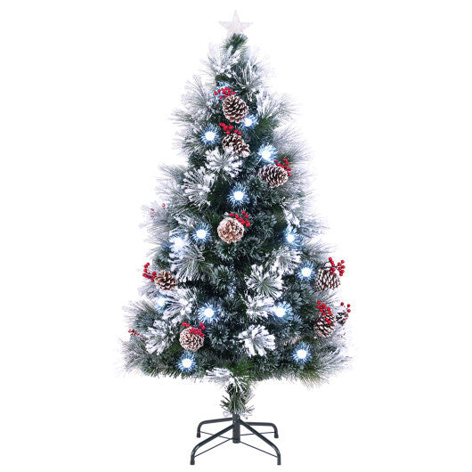 6 FT Flocked Christmas Tree with 8 Lighting Modes