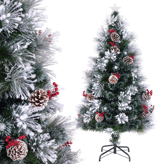 6 FT Flocked Christmas Tree with 8 Lighting Modes