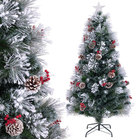 6 FT Flocked Christmas Tree with 8 Lighting Modes