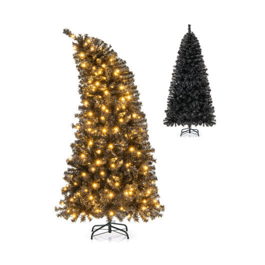 6/7 FT Artificial Christmas Tree with Bendable Top Section and Warm Light-6 FT