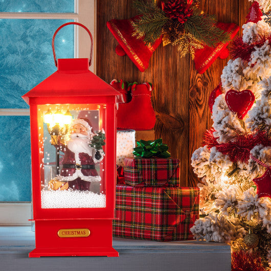 61 Inch Christmas Musical Street Lamp Post with Detachable Snow Globe Lantern-Red LuxuryLifeWay Online Store