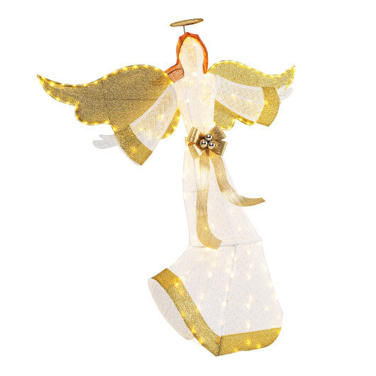 5.2 Feet Christmas Pre-Lit Angel with Halo Wings and 180 Warm White LED Lights LuxuryLifeWay Online Store