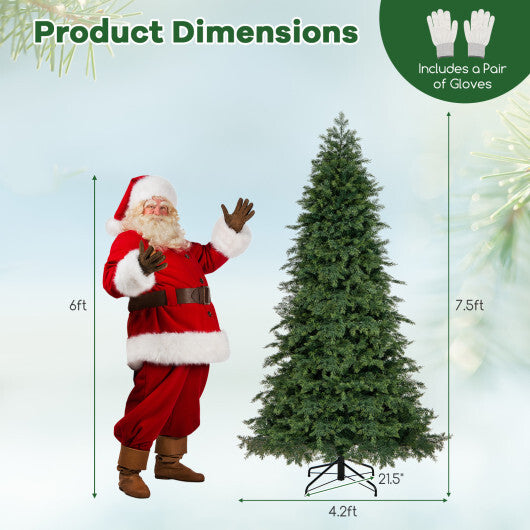 Artificial Christmas Tree Green Hinged Holiday Tree with 721/1019 Lush Branch Tips-6 ft LuxuryLifeWay Online Store