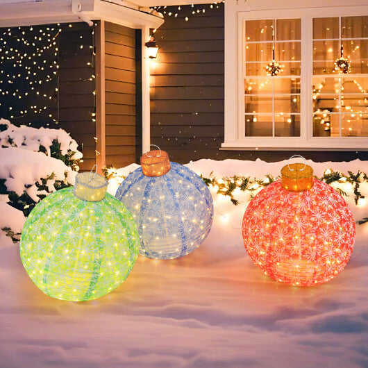 3-Piece Pre-Lit Pop up Christmas Ball Set with Warm White LED Lights LuxuryLifeWay Online Store