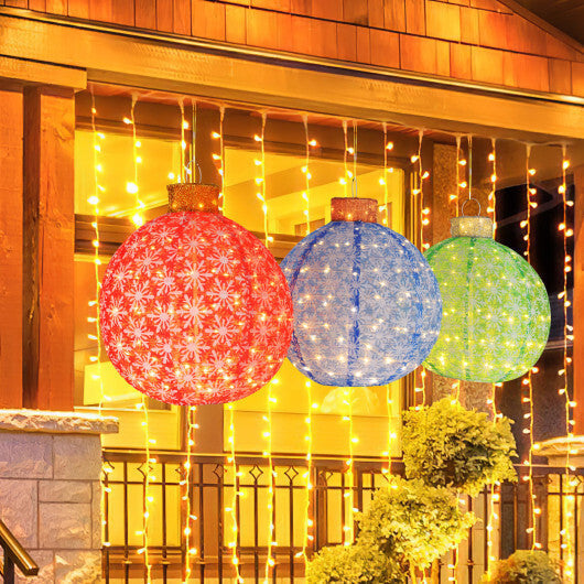 3-Piece Pre-Lit Pop up Christmas Ball Set with Warm White LED Lights LuxuryLifeWay Online Store