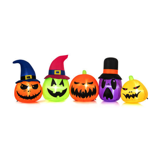 9 Feet Inflatable Pumpkin Patch Family with Built-in LED Lights and Witch Hats LuxuryLifeWay Online Store