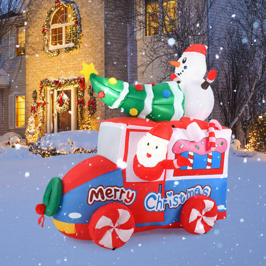 6 ft Christmas Inflatable Santa on Car Blow up Festive Vehicle with Santa Clause