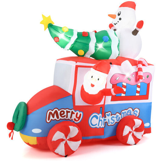 6 ft Christmas Inflatable Santa on Car Blow up Festive Vehicle with Santa Clause