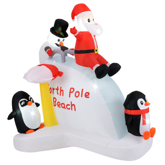 6 Feet Christmas Inflatable with Blow up Penguins and Santa Decoration LuxuryLifeWay Online Store
