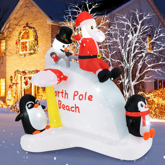 6 Feet Christmas Inflatable with Blow up Penguins and Santa Decoration LuxuryLifeWay Online Store