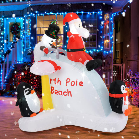 6 Feet Christmas Inflatable with Blow up Penguins and Santa Decoration LuxuryLifeWay Online Store