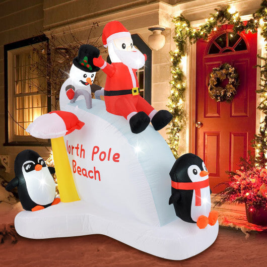 6 Feet Christmas Inflatable with Blow up Penguins and Santa Decoration LuxuryLifeWay Online Store