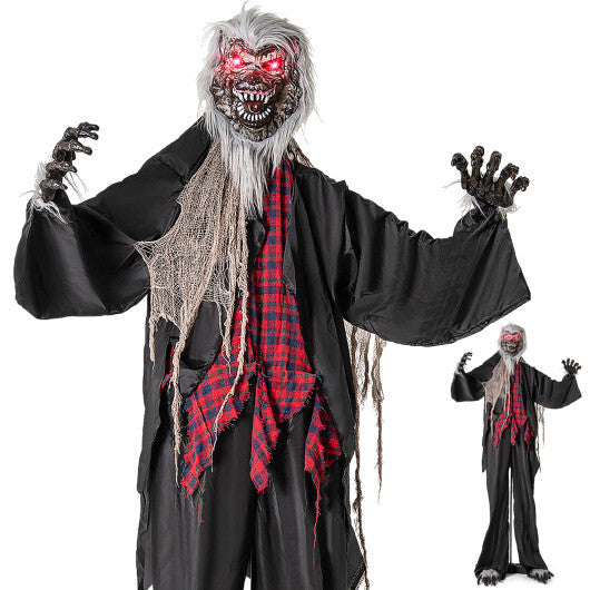 8.2 FT Standing Animatronic Werewolf with Howling Sounds  Red Flashing Eyes and Poseable Arms LuxuryLifeWay Online Store