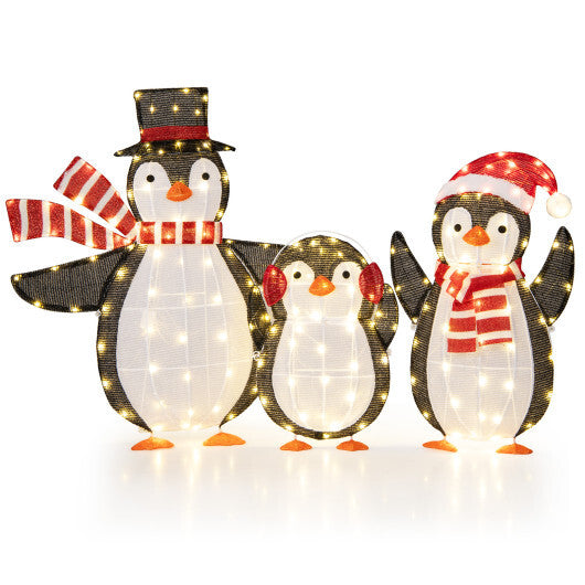 Light up Penguins Christmas Decorations with 194 LED Lights and Zip Ties LuxuryLifeWay Online Store