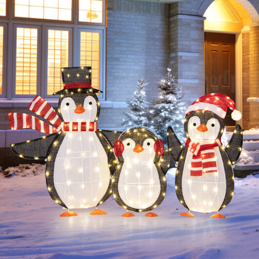 Light up Penguins Christmas Decorations with 194 LED Lights and Zip Ties LuxuryLifeWay Online Store