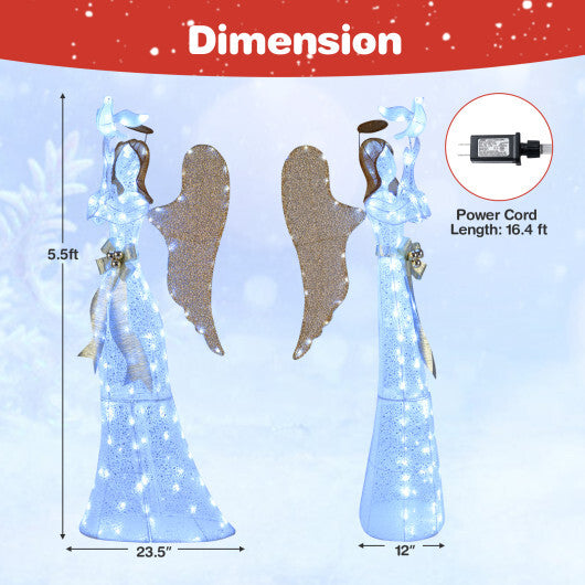 3D Lighted Angel Christmas Decoration 5.5 FT Halo Angel LuxuryLifeWay Online Store