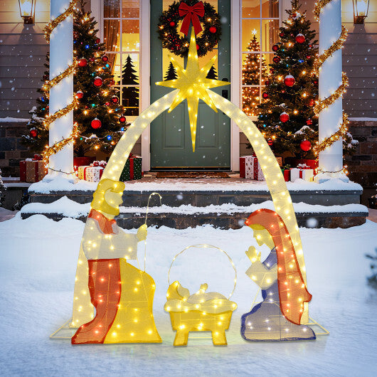 6 Feet Lighted Nativity Scene Yard Decoratio with 240 Warm White LED Lights LuxuryLifeWay Online Store