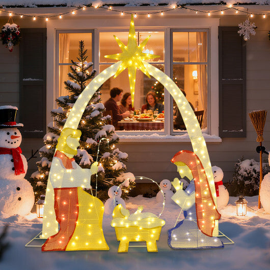 6 Feet Lighted Nativity Scene Yard Decoratio with 240 Warm White LED Lights LuxuryLifeWay Online Store