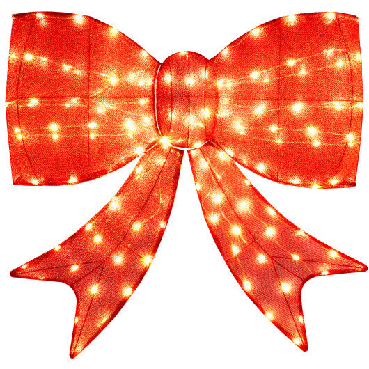 37 Inch Lighted Christmas Bow Decoration with Warm White LED Lights LuxuryLifeWay Online Store