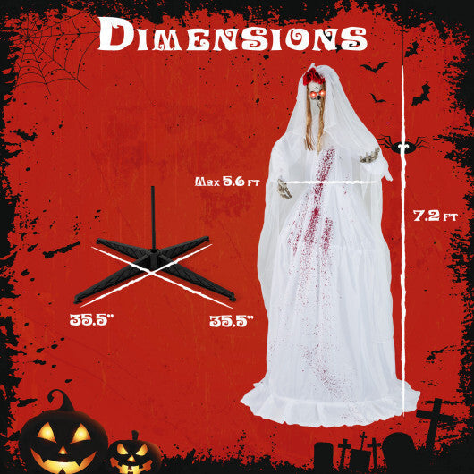 Halloween Animatronic Standing Bride 7.2 FT Haunted House Decoration LuxuryLifeWay Online Store