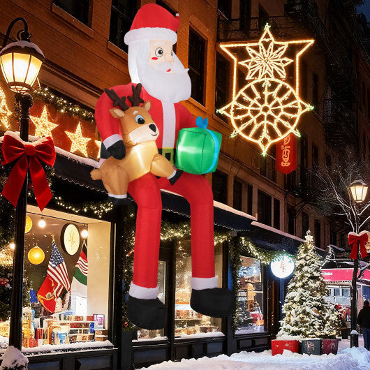 9.5 Feet Christmas Inflatable Santa Outdoor Decoratio with Built-in LED Lights LuxuryLifeWay Online Store