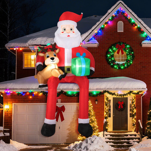 9.5 Feet Christmas Inflatable Santa Outdoor Decoratio with Built-in LED Lights LuxuryLifeWay Online Store