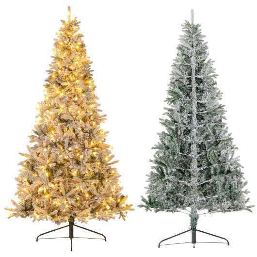 7 Feet Half Artificial Christmas Tree with 852 PE & PVC Branch Tips and 9 Modes-M