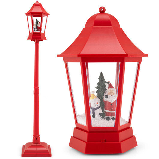 5.3 Feet Musical Christmas Street Lamp with Blowing Snow and LED Lights-Red LuxuryLifeWay Online Store