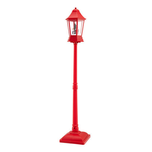 5.3 Feet Musical Christmas Street Lamp with Blowing Snow and LED Lights-Red LuxuryLifeWay Online Store