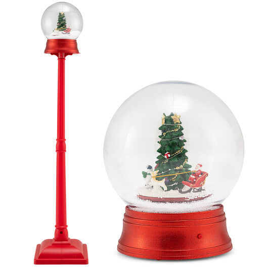 5 Ft Musical Christmas Street Lamp with 8 Tunes and Blowing Snow-Red LuxuryLifeWay Online Store