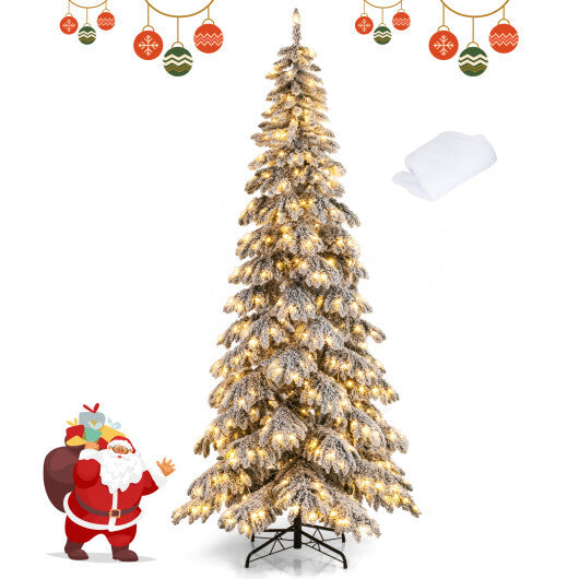9 Feet Pre-Lit Artificial Xmas Tree Hinged Xmas Tree with Quick Power Connectors LuxuryLifeWay Online Store