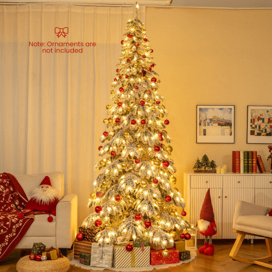 9 Feet Pre-Lit Artificial Xmas Tree Hinged Xmas Tree with Quick Power Connectors LuxuryLifeWay Online Store