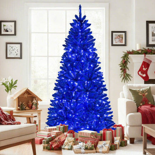 Pre-Lit Artificial Christmas Tree with 340 Blue LED Lights and 3 Modes-7 ft LuxuryLifeWay Online Store