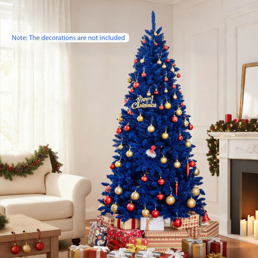 Pre-Lit Artificial Christmas Tree with 340 Blue LED Lights and 3 Modes-7 ft LuxuryLifeWay Online Store