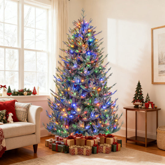 Pre-Lit Artificial Christmas Tree with Multicolored LED Lights-M