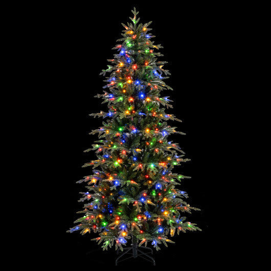 7.5 Feet Pre-Lit Artificial Christmas Tree Hinged Xmas Tree with LED Lights LuxuryLifeWay Online Store