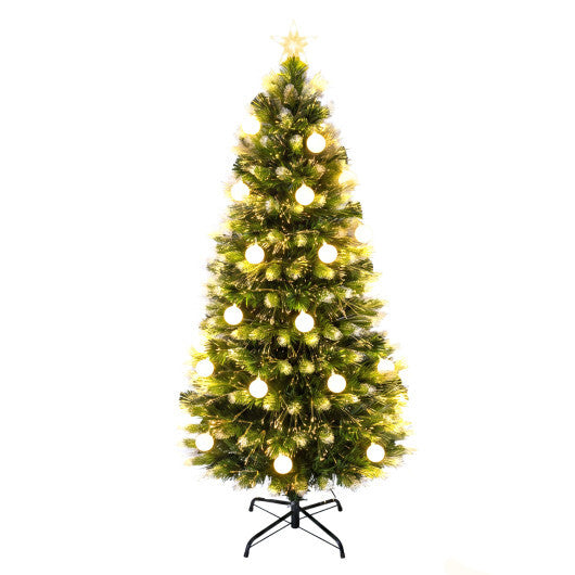 5 FT Pre-Lit Artificial Christmas Tree with Dazzling Optical Fibers LuxuryLifeWay Online Store