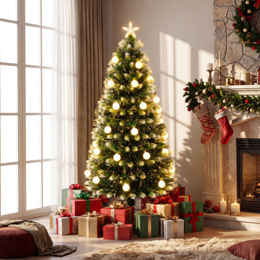 5 FT Pre-Lit Artificial Christmas Tree with Dazzling Optical Fibers LuxuryLifeWay Online Store