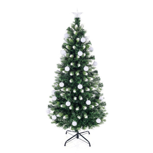 5 FT Pre-Lit Artificial Christmas Tree with Dazzling Optical Fibers LuxuryLifeWay Online Store