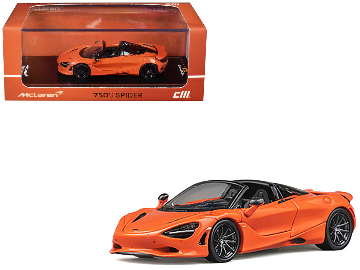 McLaren 750S Spider Orange with Black Accents 1/64 Diecast Model Car by CM Models LuxuryLifeWay Online Store