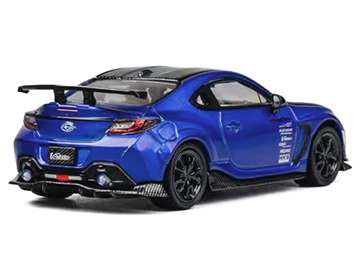 Subaru BRZ Varis Arising-1 RHD (Right Hand Drive) Blue Metallic with Carbon Hood and Top and Extra Wheels 1/64 Diecast Model Car by CM Models LuxuryLifeWay Online Store