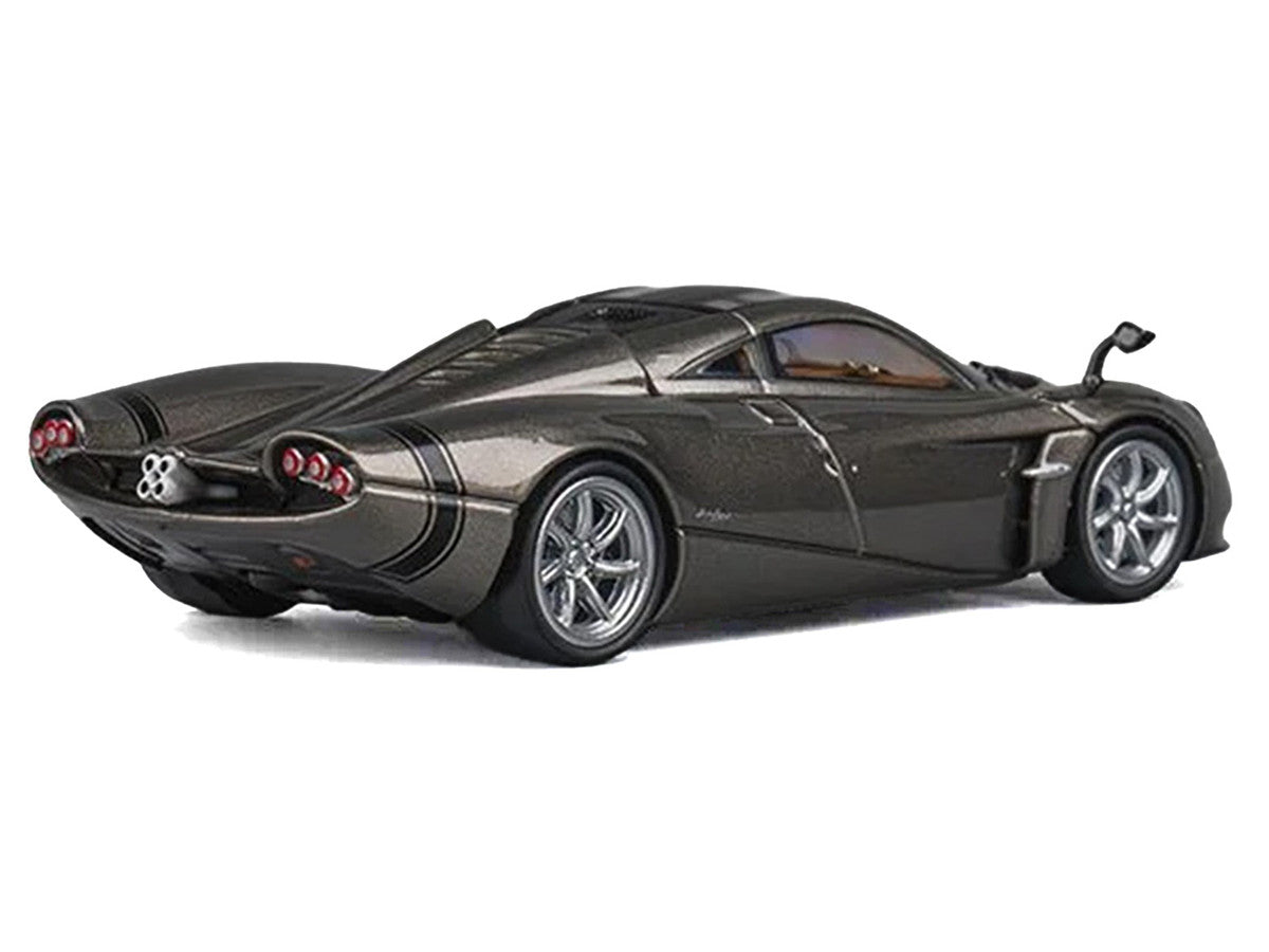 Pagani Huayra Codalunga Gun Metal Gray Metallic with Sunroof and Extra Wheels 1/64 Diecast Model Car by CM Model LuxuryLifeWay Online Store