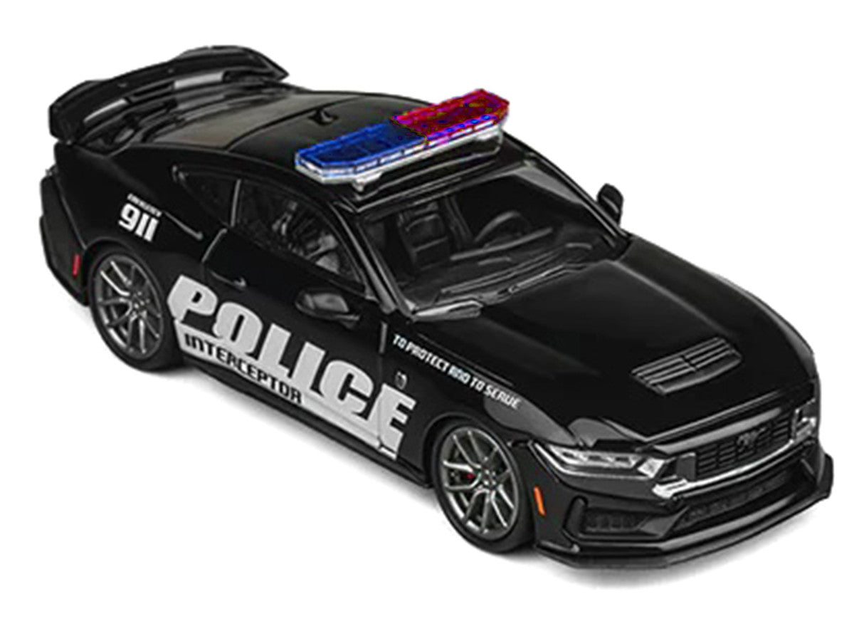 Ford Mustang Dark Horse "Police Interceptor" Black 1/64 Diecast Model Car by CM Models LuxuryLifeWay Online Store