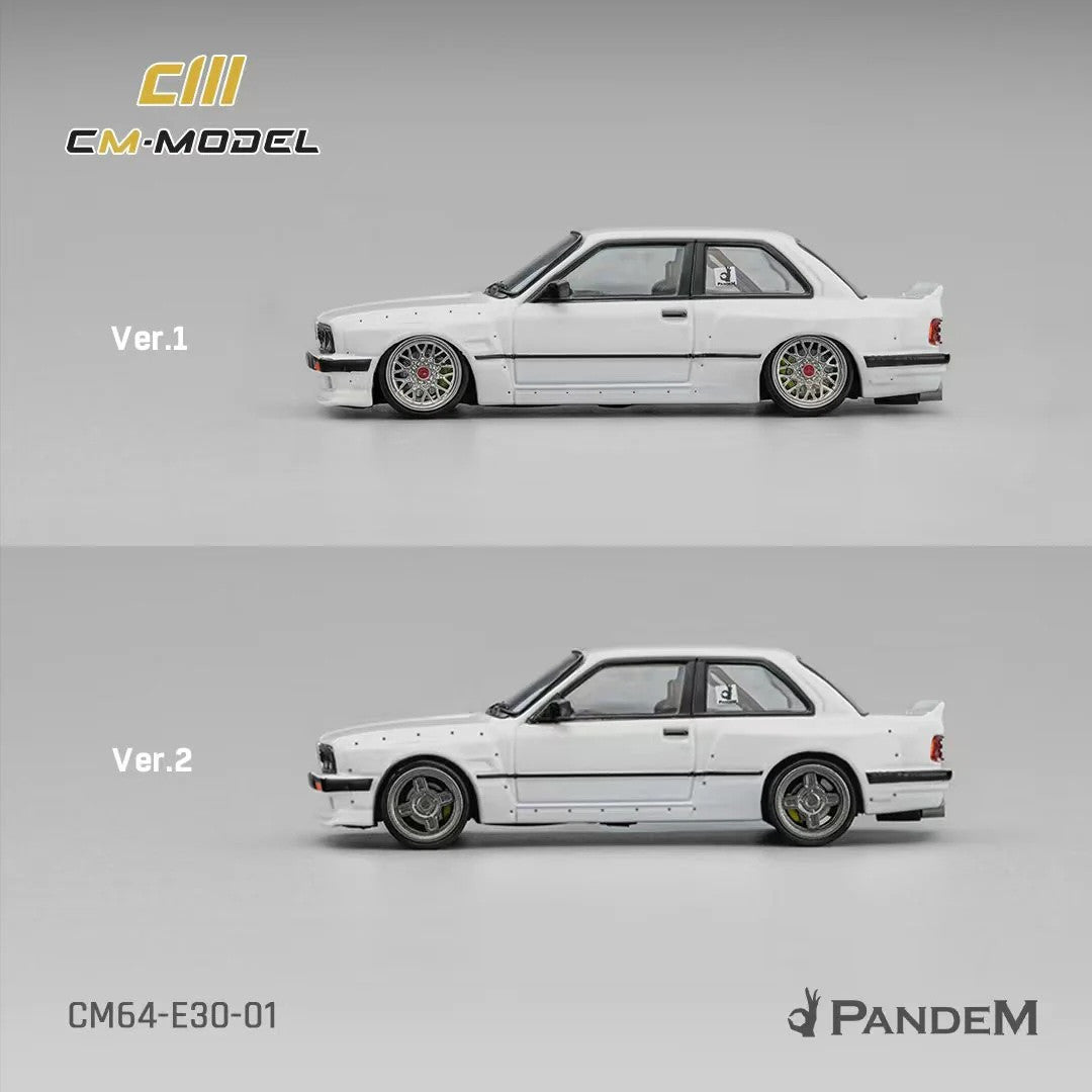 Pandem E30 V1 White with Extra Wheels 1/64 Diecast Model Car by CM Models LuxuryLifeWay Online Store