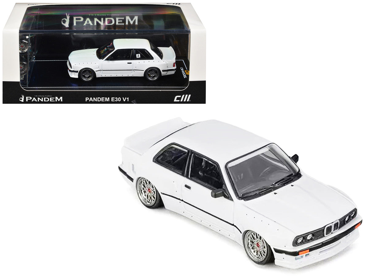 Pandem E30 V1 White with Extra Wheels 1/64 Diecast Model Car by CM Models LuxuryLifeWay Online Store