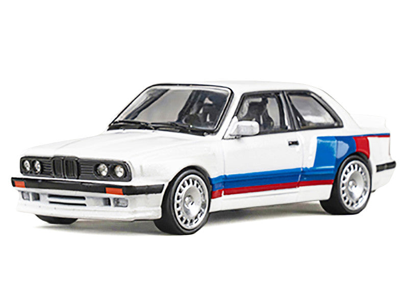 Pandem E30 V1 White with Stripes and Extra Wheels 1/64 Diecast Model Car by CM Models LuxuryLifeWay Online Store
