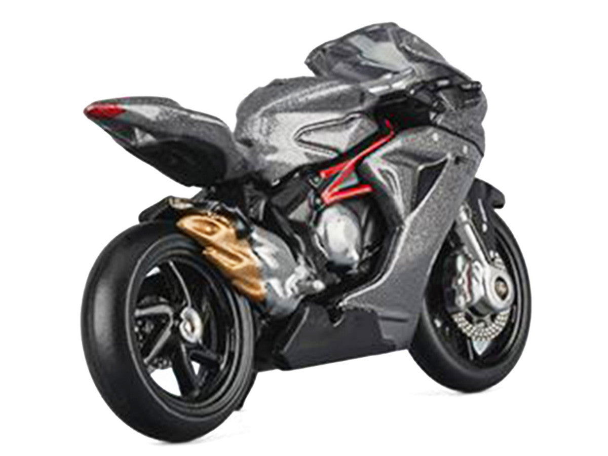 2022 MV Agusta F3 Rosso Motorcycle Silver Metallic with Figure 1/64 Diecast Model by CM Model LuxuryLifeWay Online Store