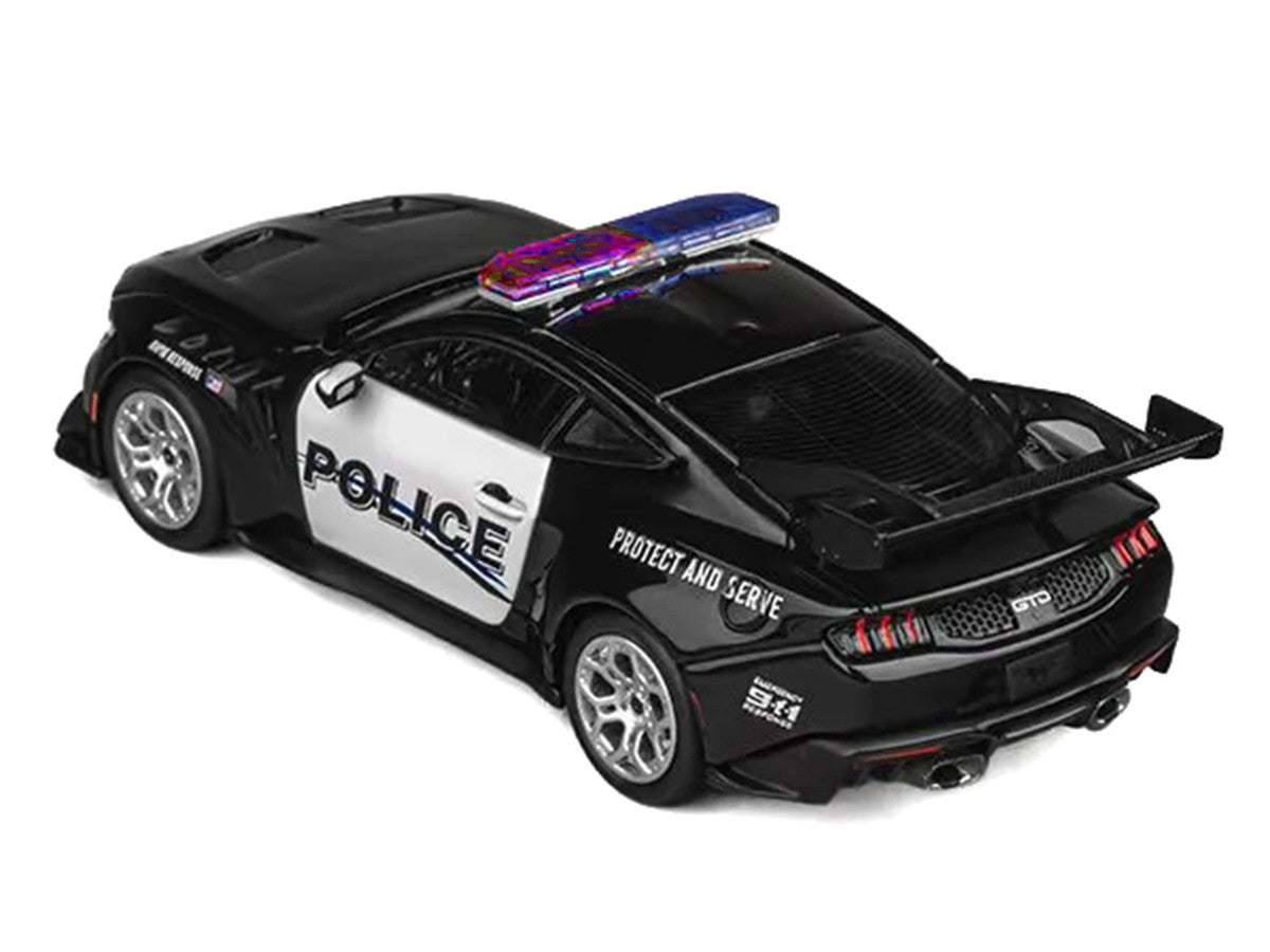 Ford Mustang GTD "Police" Black and White 1/64 Diecast Model Car by CM Models LuxuryLifeWay Online Store